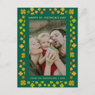 Minimalistisk lycklig klöver st. Patricks dag Foto Helg Vykort