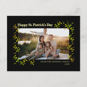 Minimalistisk lycklig klöver St. Patricks dag Foto Helg Vykort