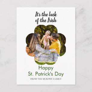 Minimalistisk lycklig klöver St. Patricks dag Foto Helg Vykort