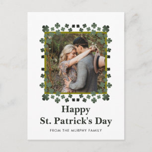 Minimalistisk lycklig klöver St. Patricks dag Foto Helg Vykort