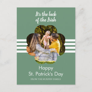 Minimalistisk lycklig klöver st. Patricks dag Foto Helg Vykort