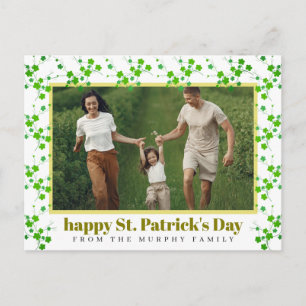 Minimalistisk lycklig klöver st. Patricks dag Foto Helg Vykort
