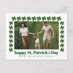 Minimalistisk lycklig klöver St. Patricks dag Foto Helg Vykort