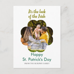 Minimalistisk lycklig klöver st. Patricks dag Foto Helg Vykort