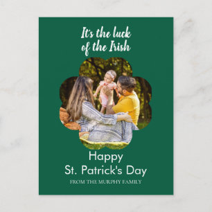Minimalistisk lycklig klöver St. Patricks dag Foto Helg Vykort