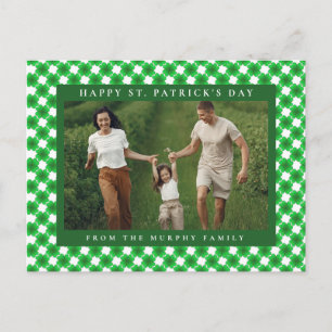 Minimalistisk lycklig klöver St. Patricks dag Foto Helg Vykort
