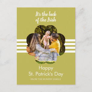 Minimalistisk lycklig klöver st. Patricks dag Foto Helg Vykort