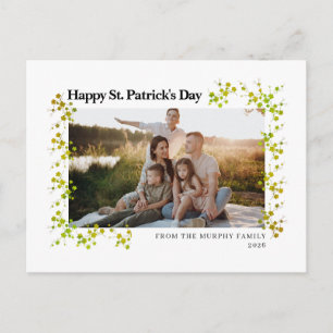 Minimalistisk lycklig klöver st. Patricks dag Foto Helg Vykort