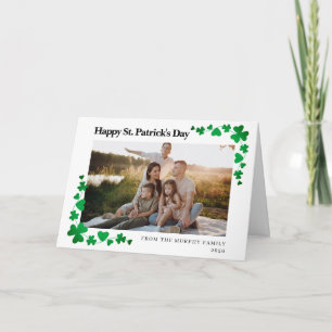 Minimalistisk lycklig klöver St. Patricks dag foto Helgkort