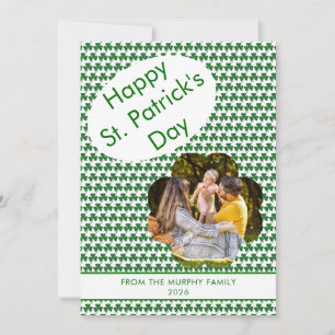 Minimalistisk lycklig klöver st. Patricks dag Foto Julkort
