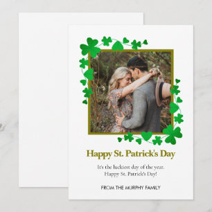 Minimalistisk lycklig klöver st. Patricks dag Foto Julkort