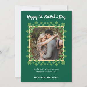 Minimalistisk lycklig klöver St. Patricks dag Foto Julkort