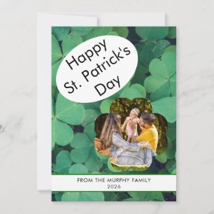 Minimalistisk lycklig klöver st. Patricks dag Foto Julkort