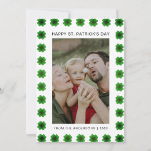 Minimalistisk lycklig klöver St. Patricks dag Foto Julkort