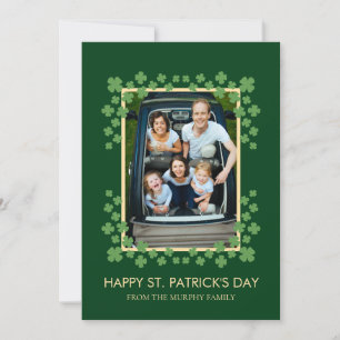Minimalistisk lycklig klöver st. Patricks dag Foto Julkort