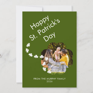 Minimalistisk lycklig klöver St. Patricks dag Foto Julkort