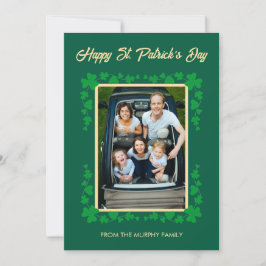 Minimalistisk lycklig klöver St. Patricks dag Foto Julkort