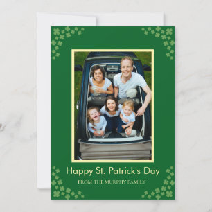 Minimalistisk lycklig klöver St. Patricks dag Foto Julkort