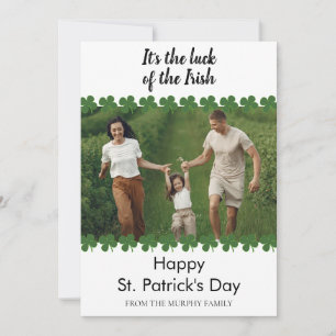 Minimalistisk lycklig klöver St. Patricks dag Foto Julkort