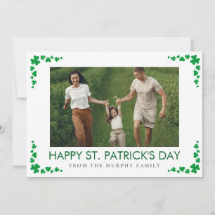 Minimalistisk lycklig klöver st. Patricks dag Foto Julkort