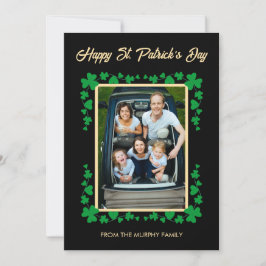 Minimalistisk lycklig klöver St. Patricks dag Foto Julkort