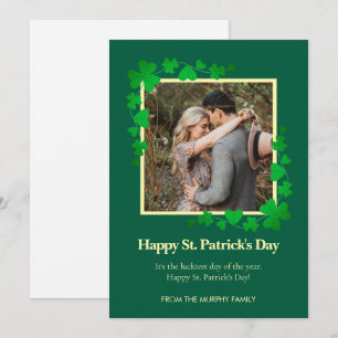 Minimalistisk lycklig klöver St. Patricks dag Foto Julkort