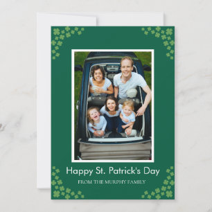Minimalistisk lycklig klöver St. Patricks dag Foto Julkort