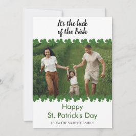 Minimalistisk lycklig klöver st. Patricks dag Foto Julkort