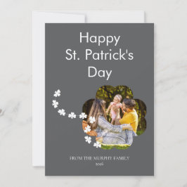 Minimalistisk lycklig klöver St. Patricks dag Foto Julkort