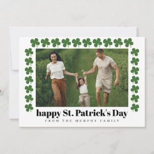 Minimalistisk lycklig klöver St. Patricks dag Foto Julkort