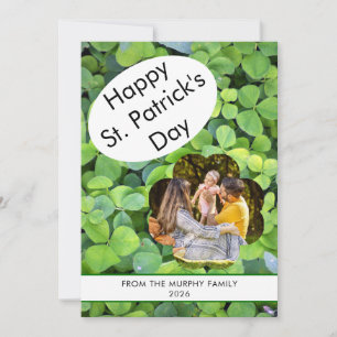 Minimalistisk lycklig klöver st. Patricks dag Foto Julkort