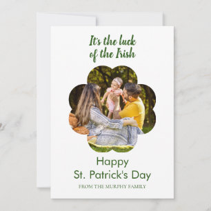 Minimalistisk lycklig klöver st. Patricks dag Foto Julkort
