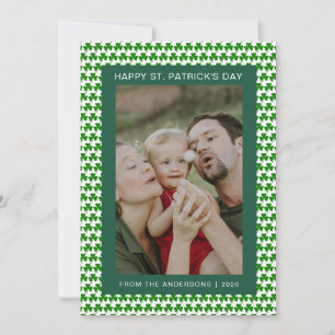 Minimalistisk lycklig klöver St. Patricks dag Foto Julkort