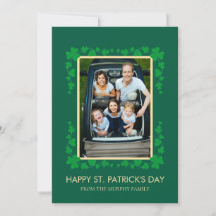 Minimalistisk lycklig klöver St. Patricks dag Foto Julkort