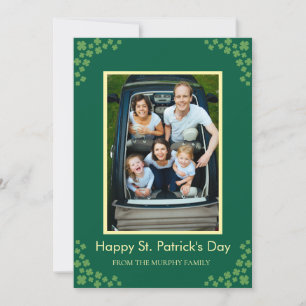 Minimalistisk lycklig klöver St. Patricks dag Foto Julkort