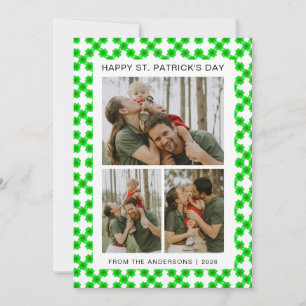 Minimalistisk lycklig klöver St. Patricks dag Foto Julkort