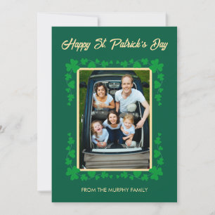 Minimalistisk lycklig klöver St. Patricks dag Foto Julkort