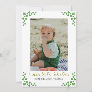 Minimalistisk lycklig klöver st. Patricks dag Foto Julkort