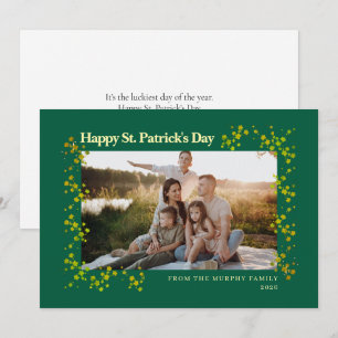 Minimalistisk lycklig klöver St. Patricks dag Foto Julkort