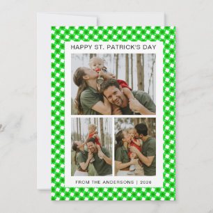 Minimalistisk lycklig klöver St. Patricks dag Foto Julkort