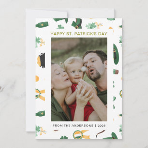 Minimalistisk lycklig klöver St. Patricks dag Foto Julkort