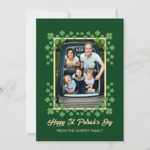 Minimalistisk lycklig klöver st. Patricks dag Foto Julkort