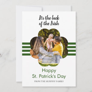 Minimalistisk lycklig klöver St. Patricks dag Foto Julkort