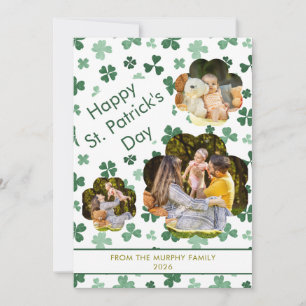 Minimalistisk lycklig klöver St. Patricks dag Foto Julkort