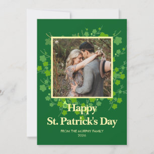Minimalistisk lycklig klöver St. Patricks dag Foto Julkort