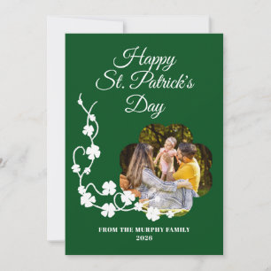 Minimalistisk lycklig klöver St. Patricks dag Foto Julkort