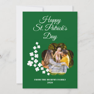 Minimalistisk lycklig klöver st. Patricks dag Foto Julkort