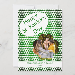 Minimalistisk lycklig klöver St. Patricks dag Foto Julkort