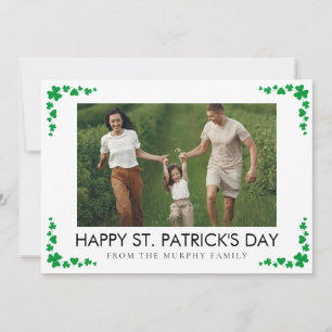 Minimalistisk lycklig klöver st. Patricks dag Foto Julkort