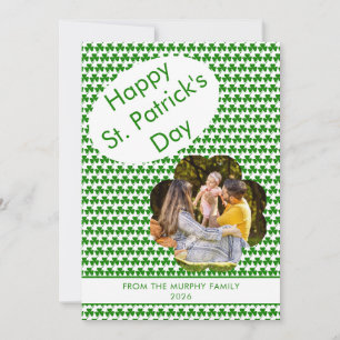 Minimalistisk lycklig klöver st. Patricks dag Foto Julkort